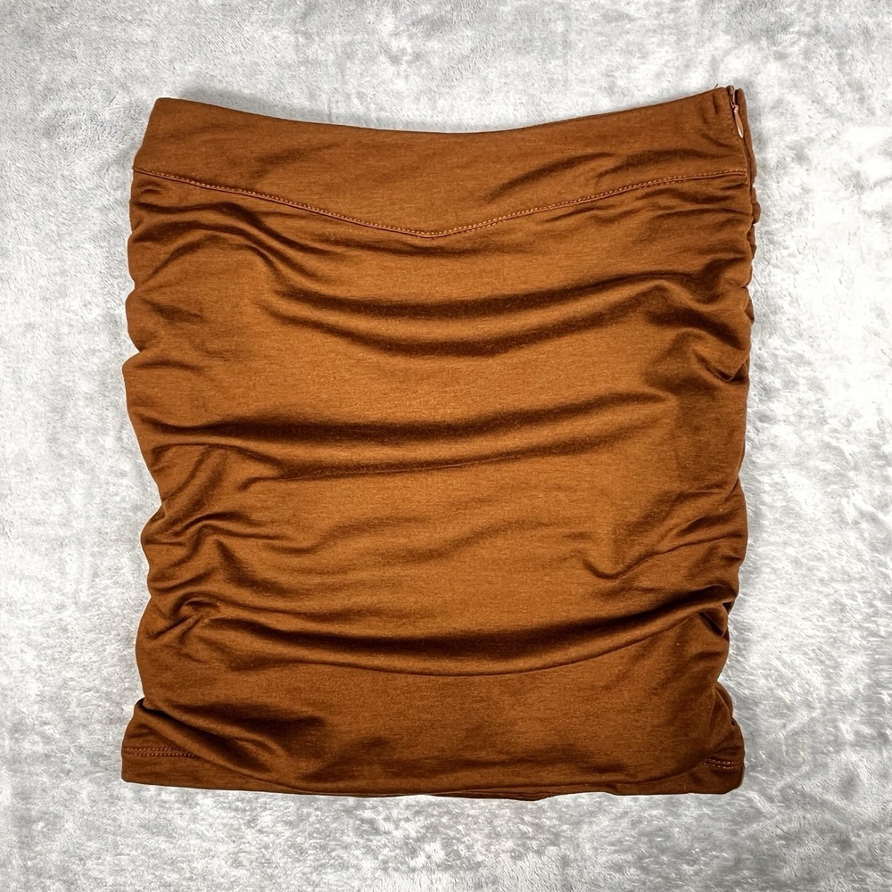 Princess Polly Brown Ruched Tube Top Strapless Crop Top Size 2 Boho Festival